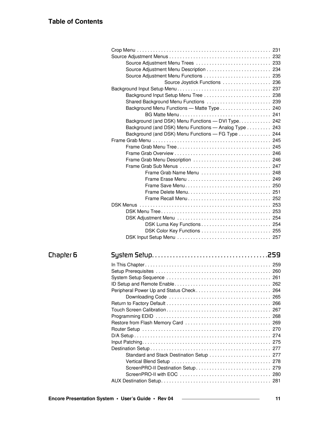 Barco 26-0313000-00 manual Table of Contents 