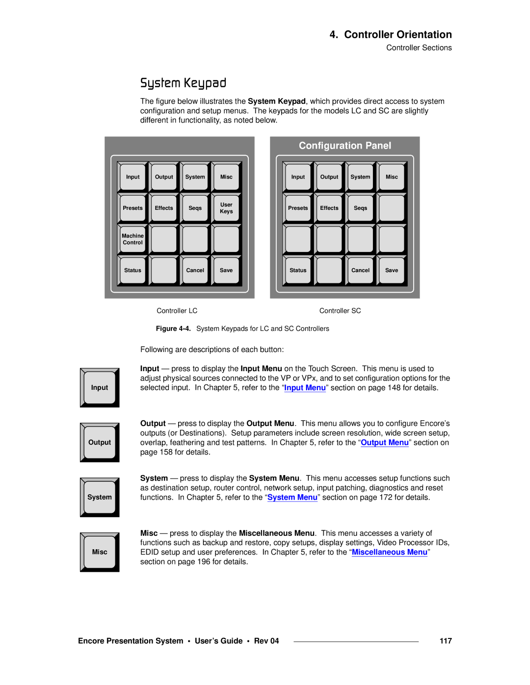 Barco 26-0313000-00 manual PóëíÉã=hÉóé~Ç, Encore Presentation System User’s Guide Rev 117 