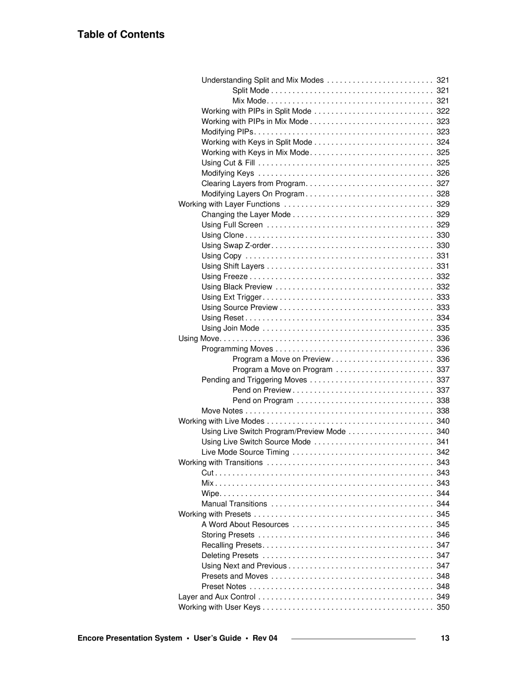 Barco 26-0313000-00 manual Table of Contents 