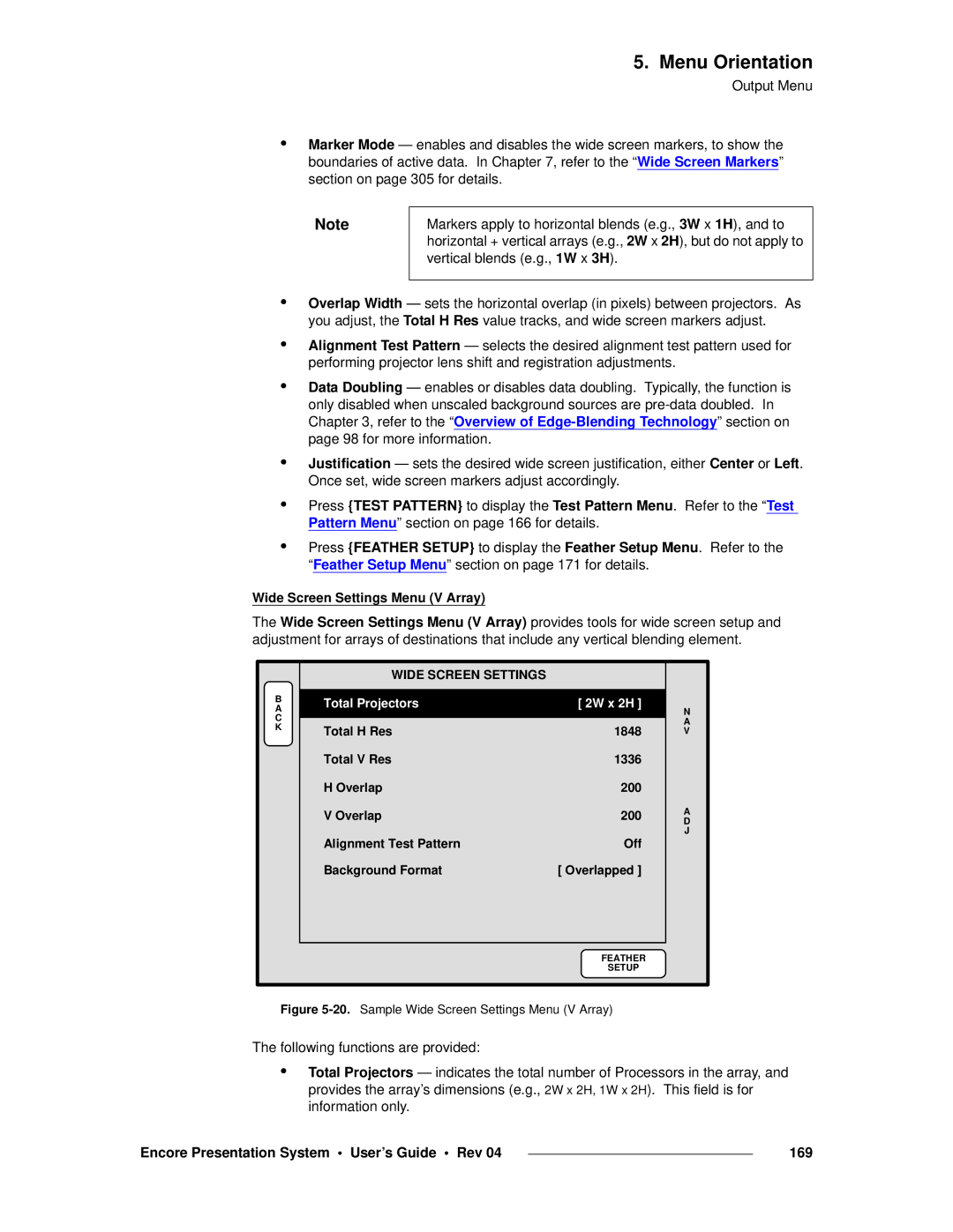 Barco 26-0313000-00 manual Encore Presentation System User’s Guide Rev 169, Total Projectors 2W x 2H 