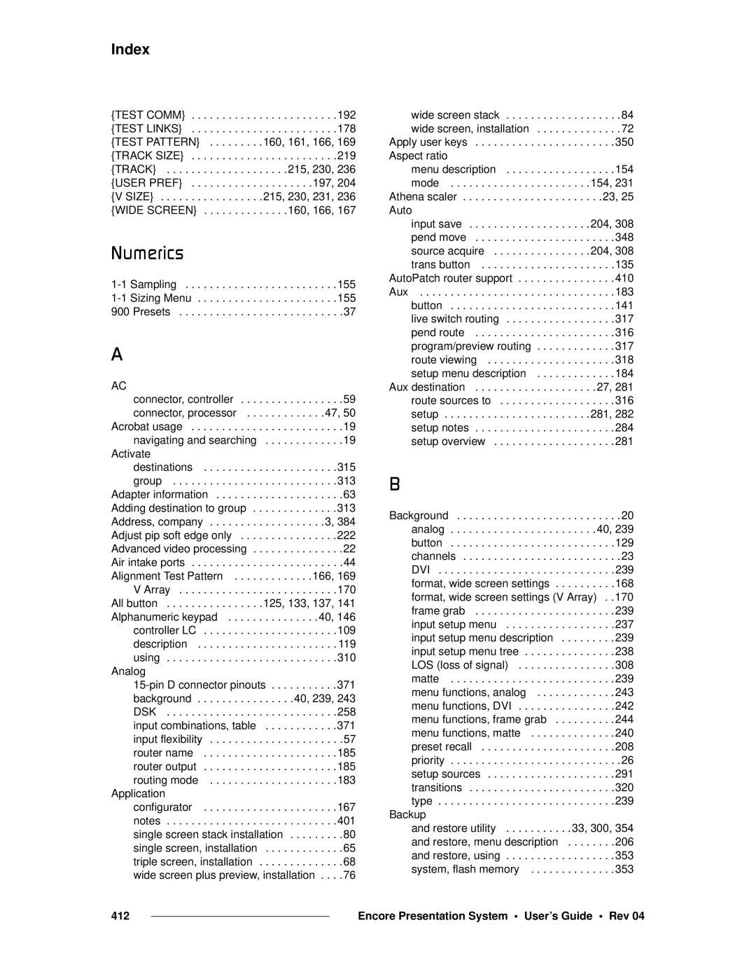 Barco 26-0313000-00 manual KìãÉêáÅë, Index 