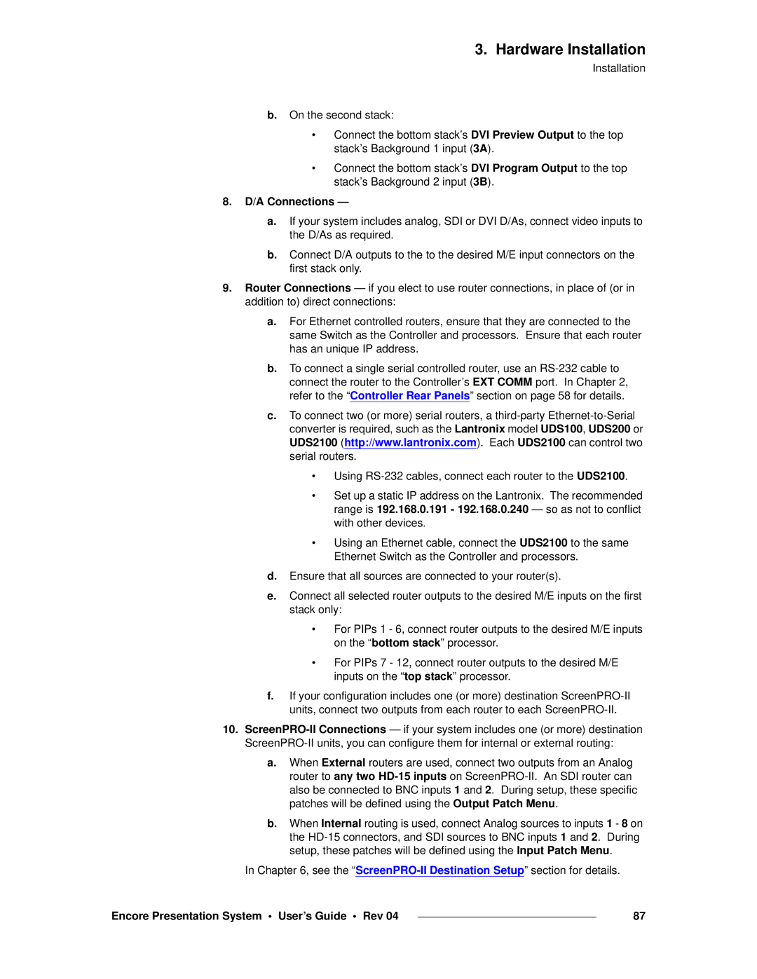 Barco 26-0313000-00 manual A Connections 