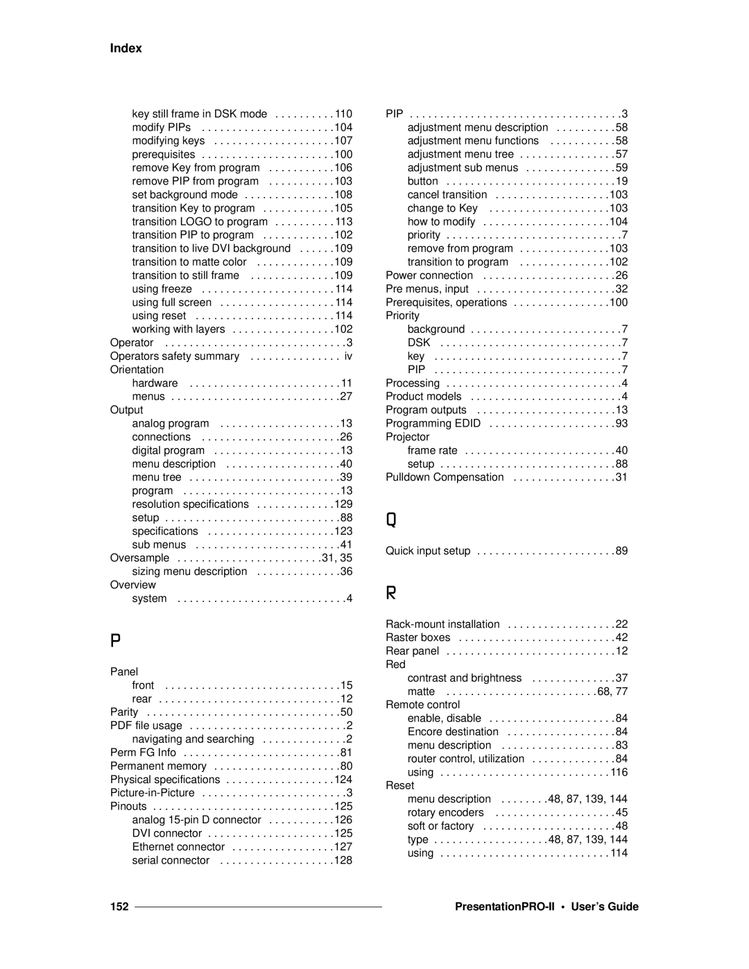 Barco 26-0405000-00 manual Change to Key 