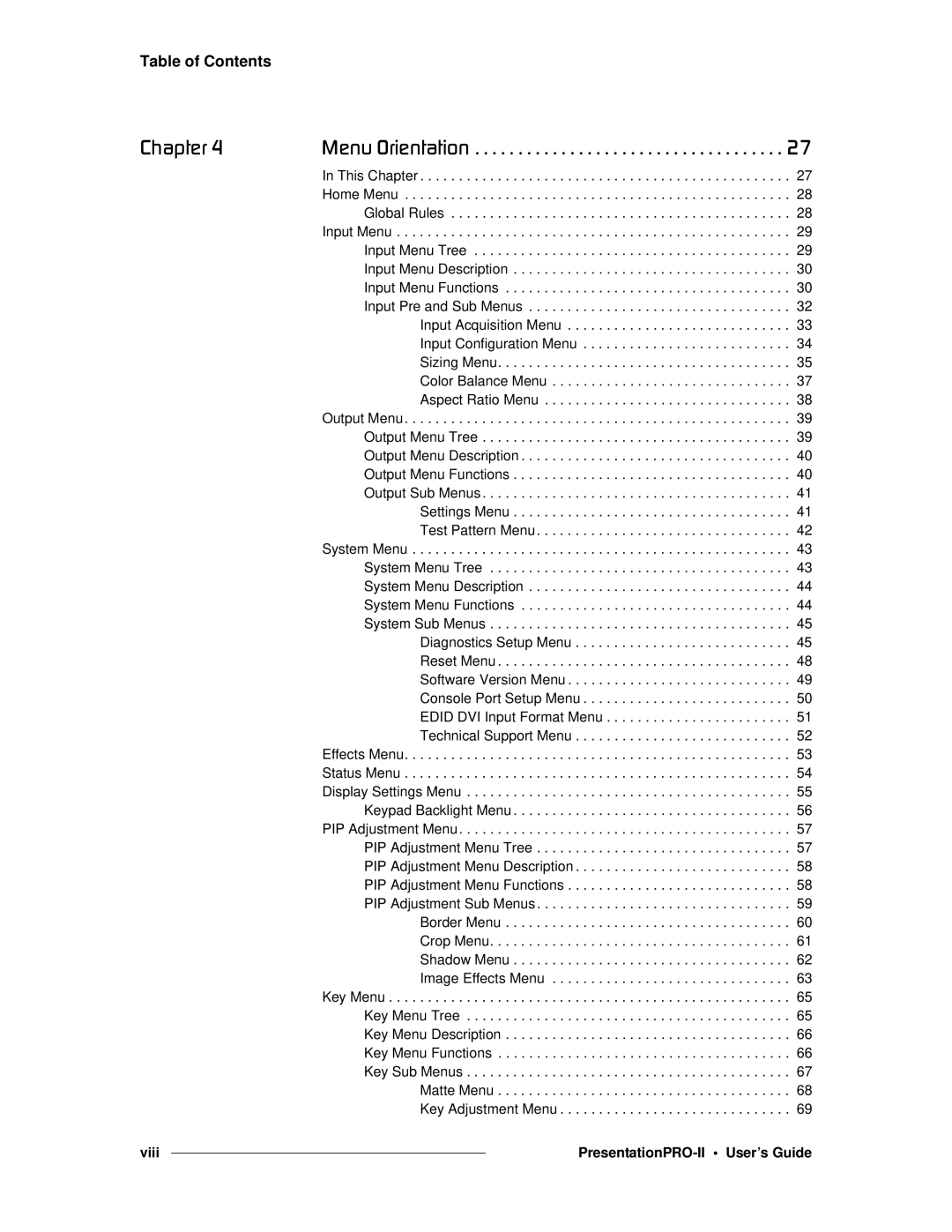 Barco 26-0405000-00 manual Table of Contents 