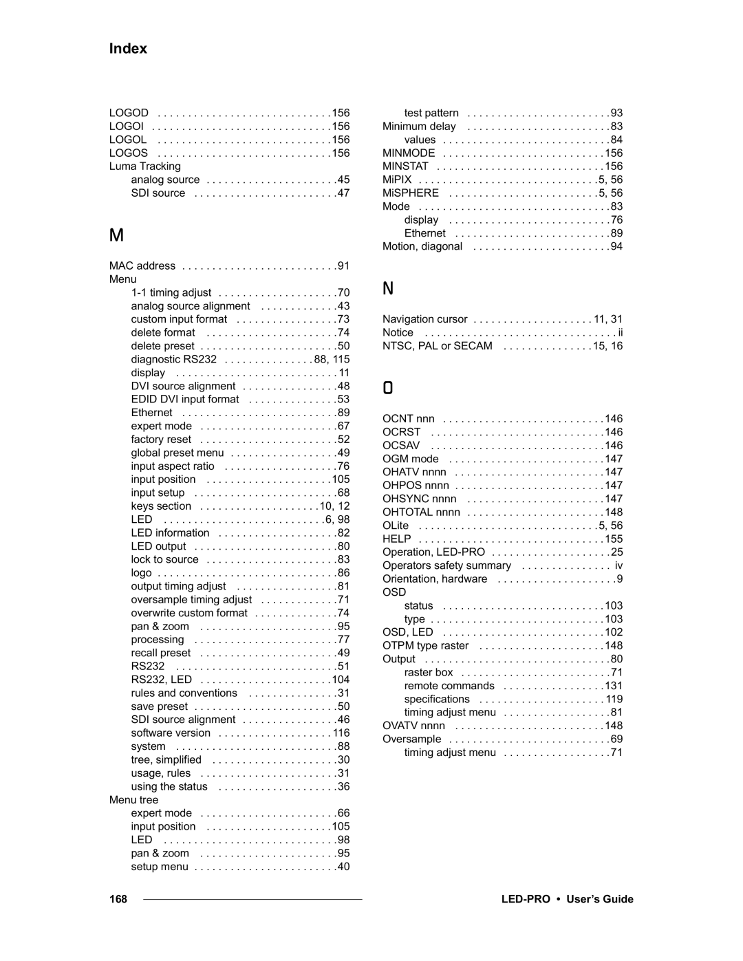 Barco 26-0501000-00, LED-PRO manual Status 103 Type, Osd, Led 