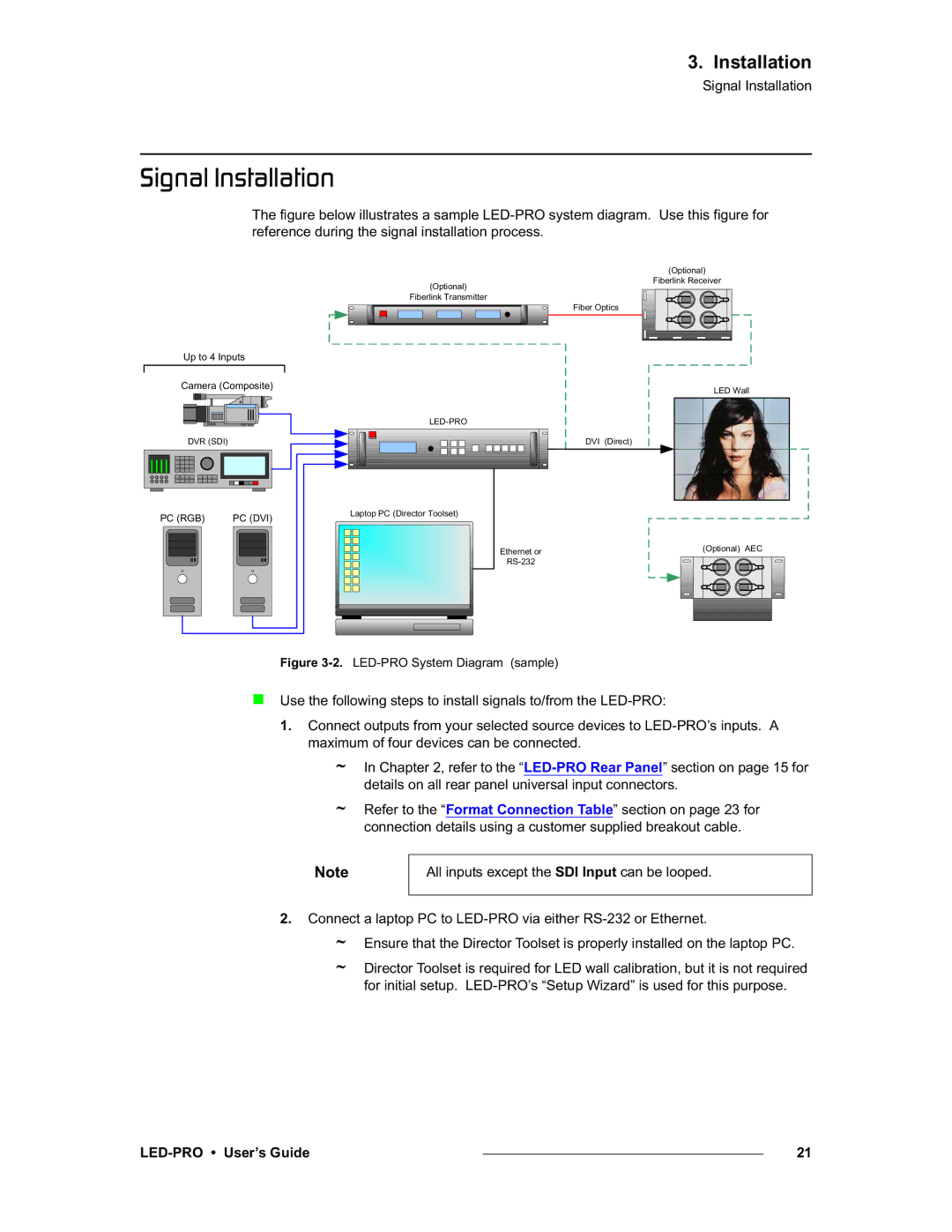 Barco LED-PRO, 26-0501000-00 manual PáÖå~ä=fåëí~ää~íáçå, Signal Installation 