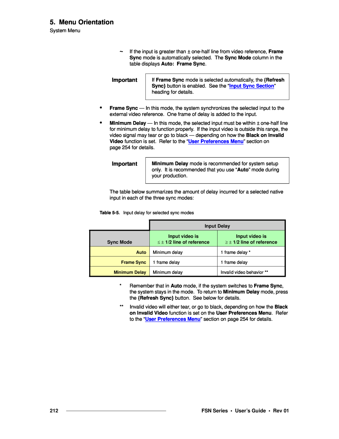 Barco 26-0702000-00 manual Menu Orientation, System Menu, FSN Series • User’s Guide • Rev 