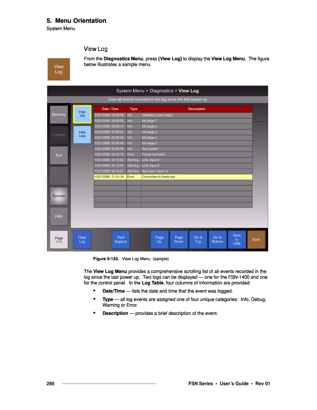 Barco 26-0702000-00 manual sáÉï=içÖ, Menu Orientation, FSN Series • User’s Guide • Rev 