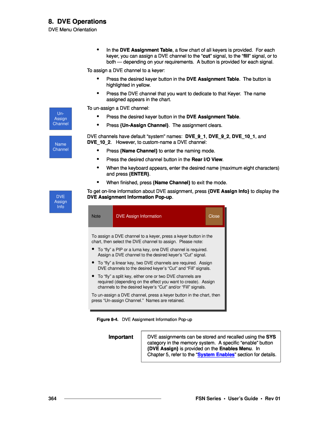 Barco 26-0702000-00 manual DVE Operations, DVE Menu Orientation, FSN Series • User’s Guide • Rev 