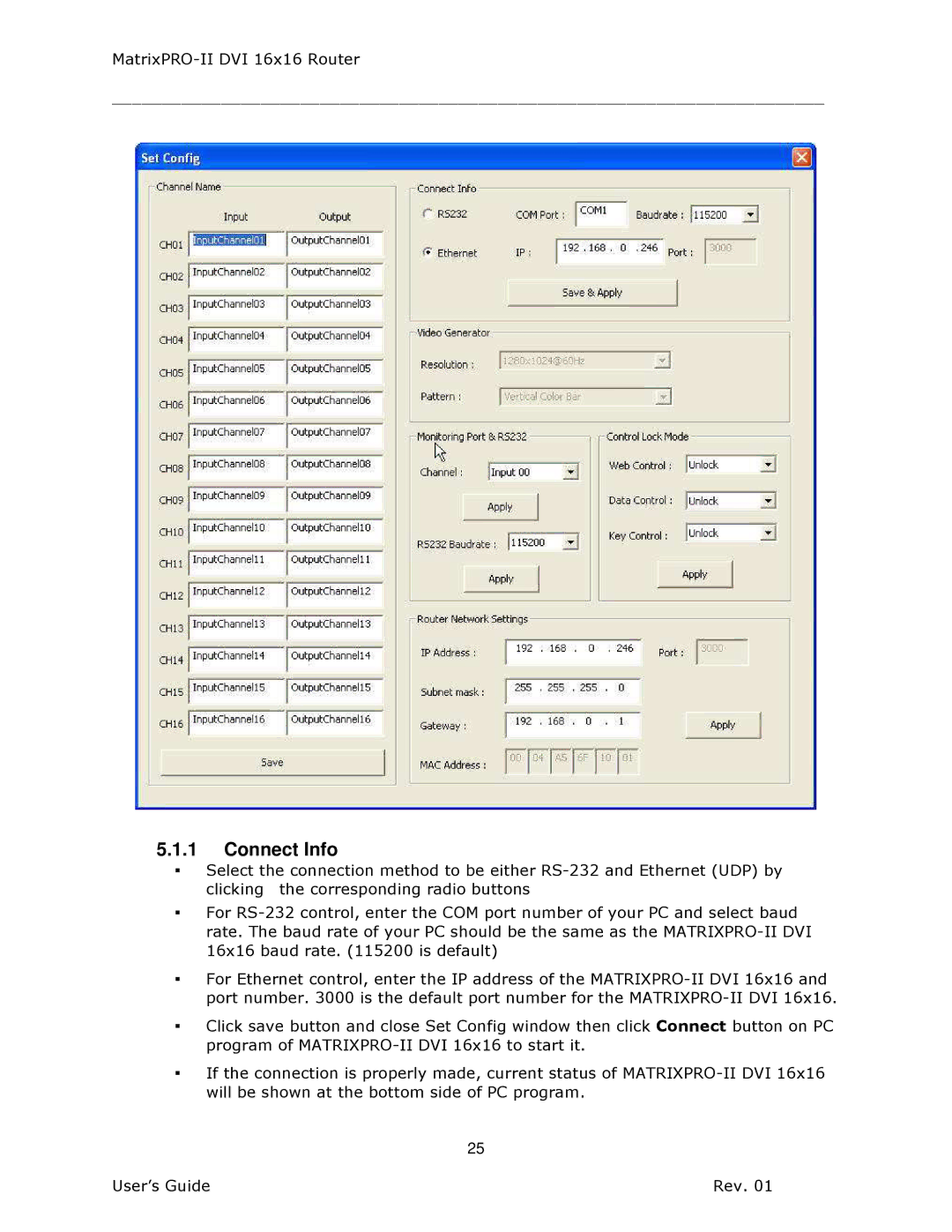 Barco 26-1302001-00 manual Connect Info 