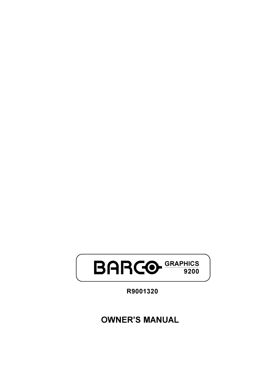 Barco 9200 owner manual Graphics 