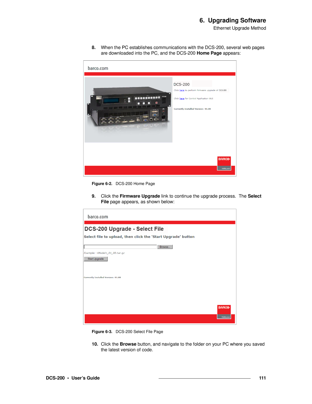 Barco manual DCS-200 User’s Guide 111, DCS-200 Select File 