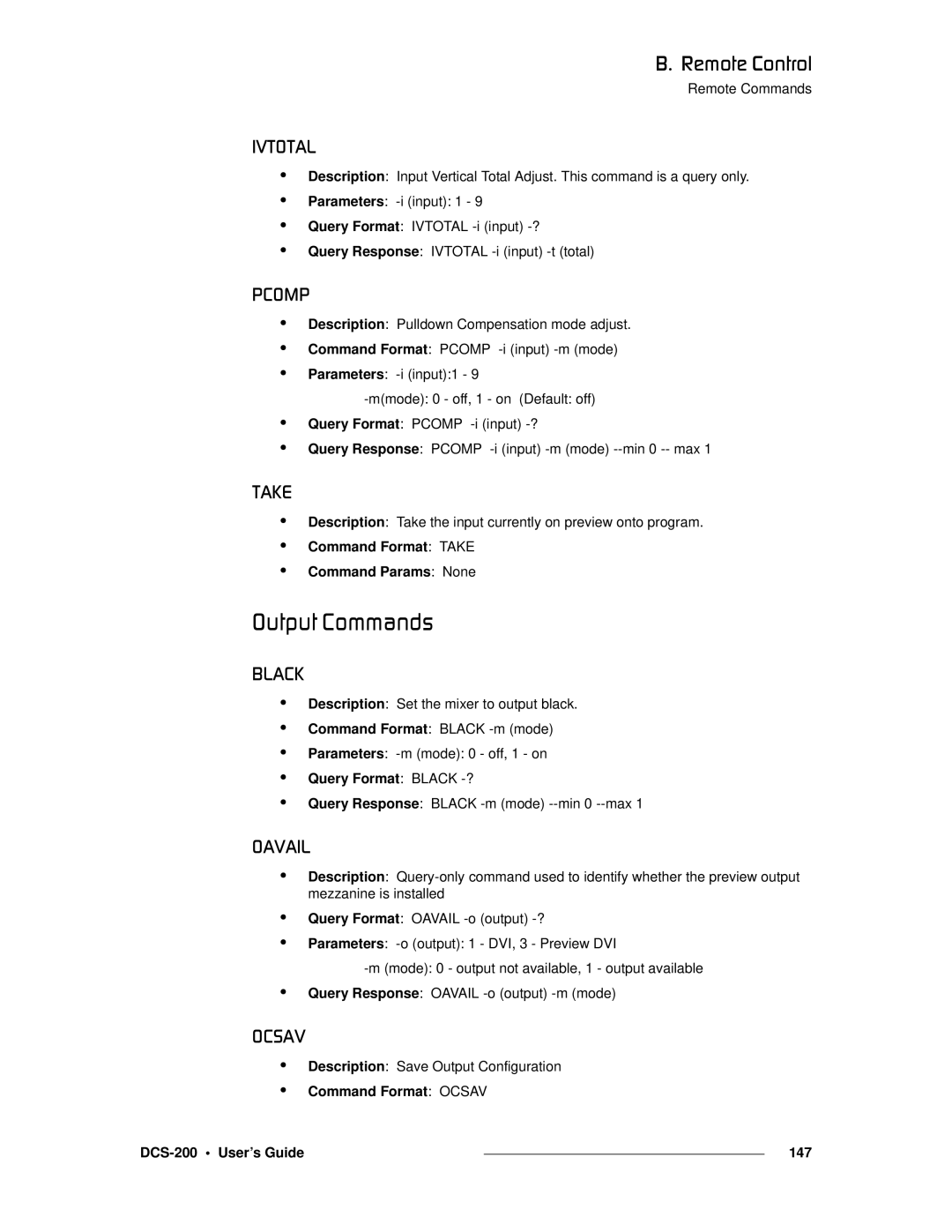 Barco DCS-200 manual Lìíéìí=`çãã~åÇë, Fsqlqi, `ljm= Qhb, `h=, Lsfi 