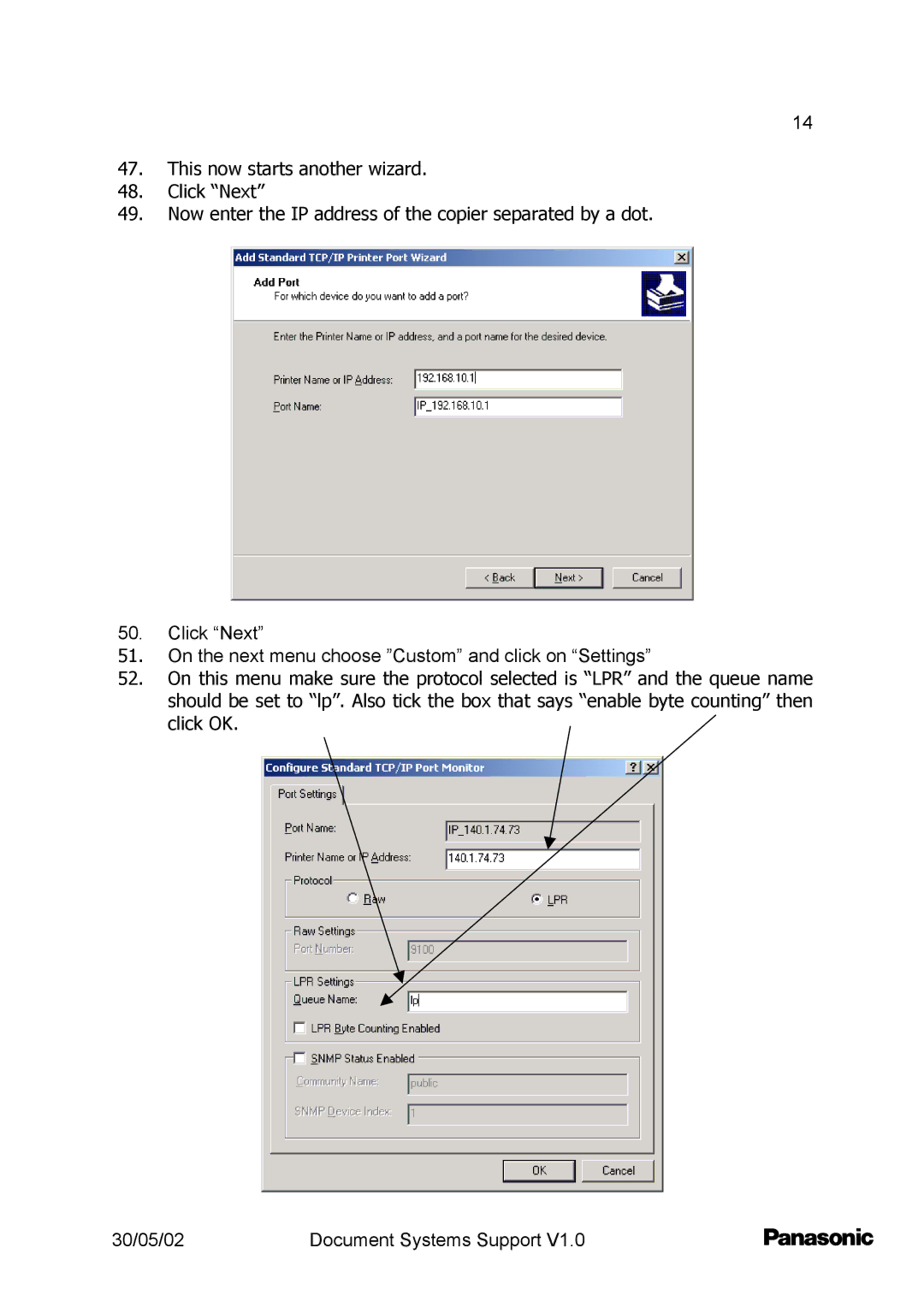 Barco DP2000/2500 setup guide 30/05/02 Document Systems Support 