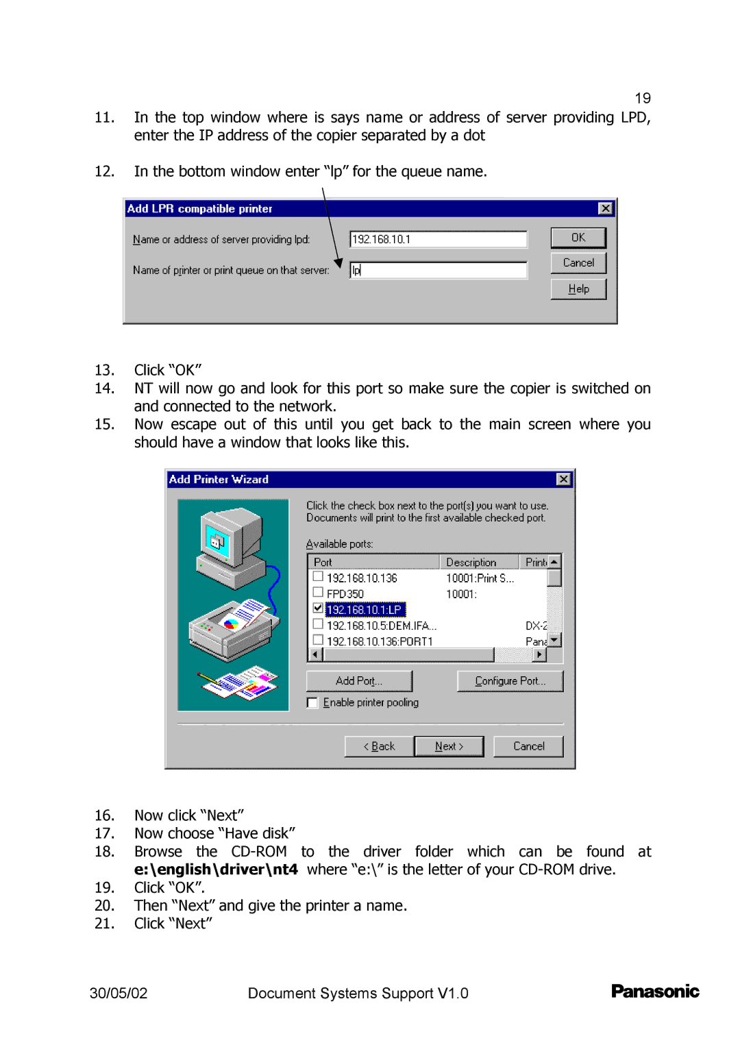 Barco DP2000/2500 setup guide 30/05/02 Document Systems Support 