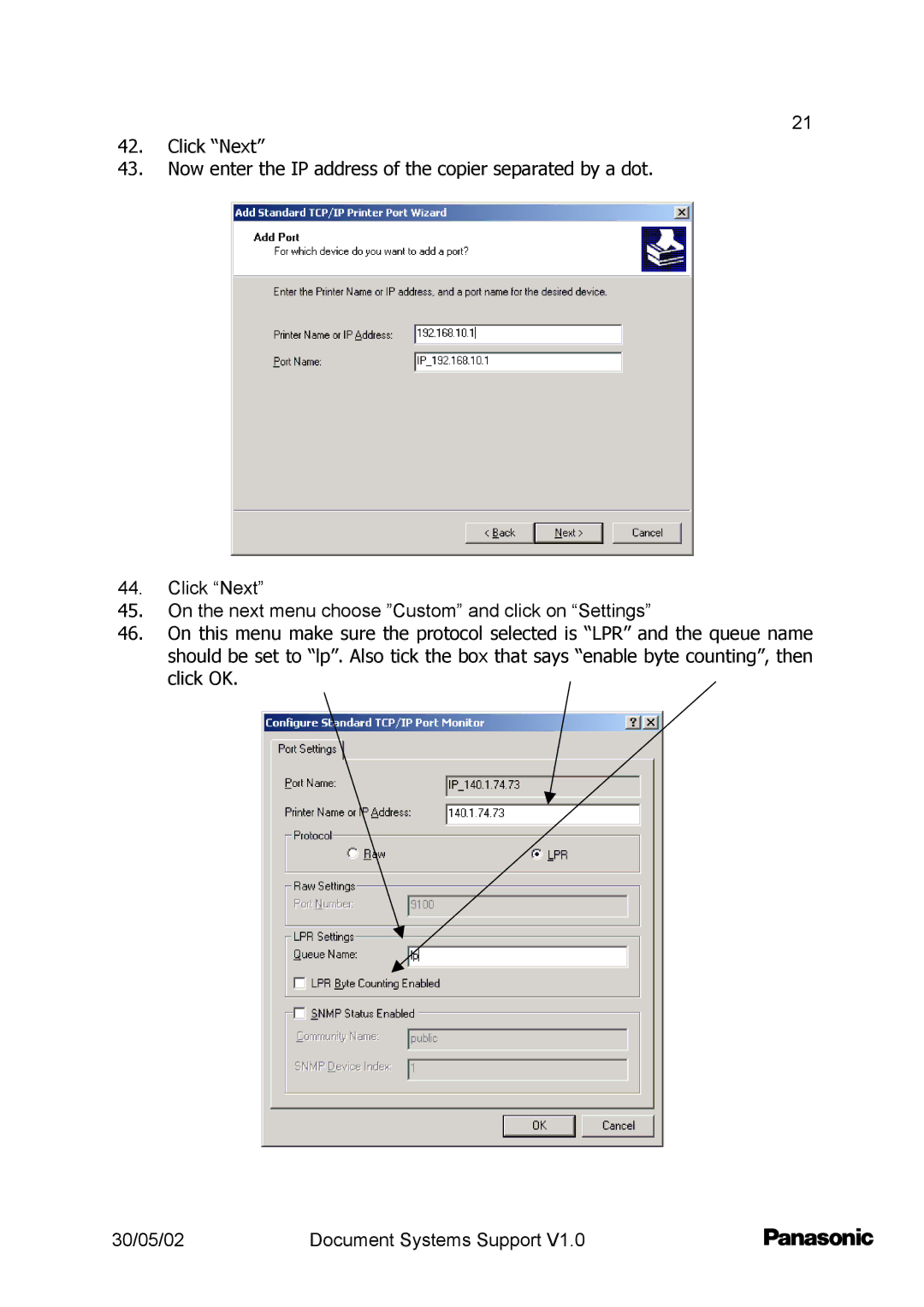 Barco DP2000/2500 setup guide 30/05/02 Document Systems Support 