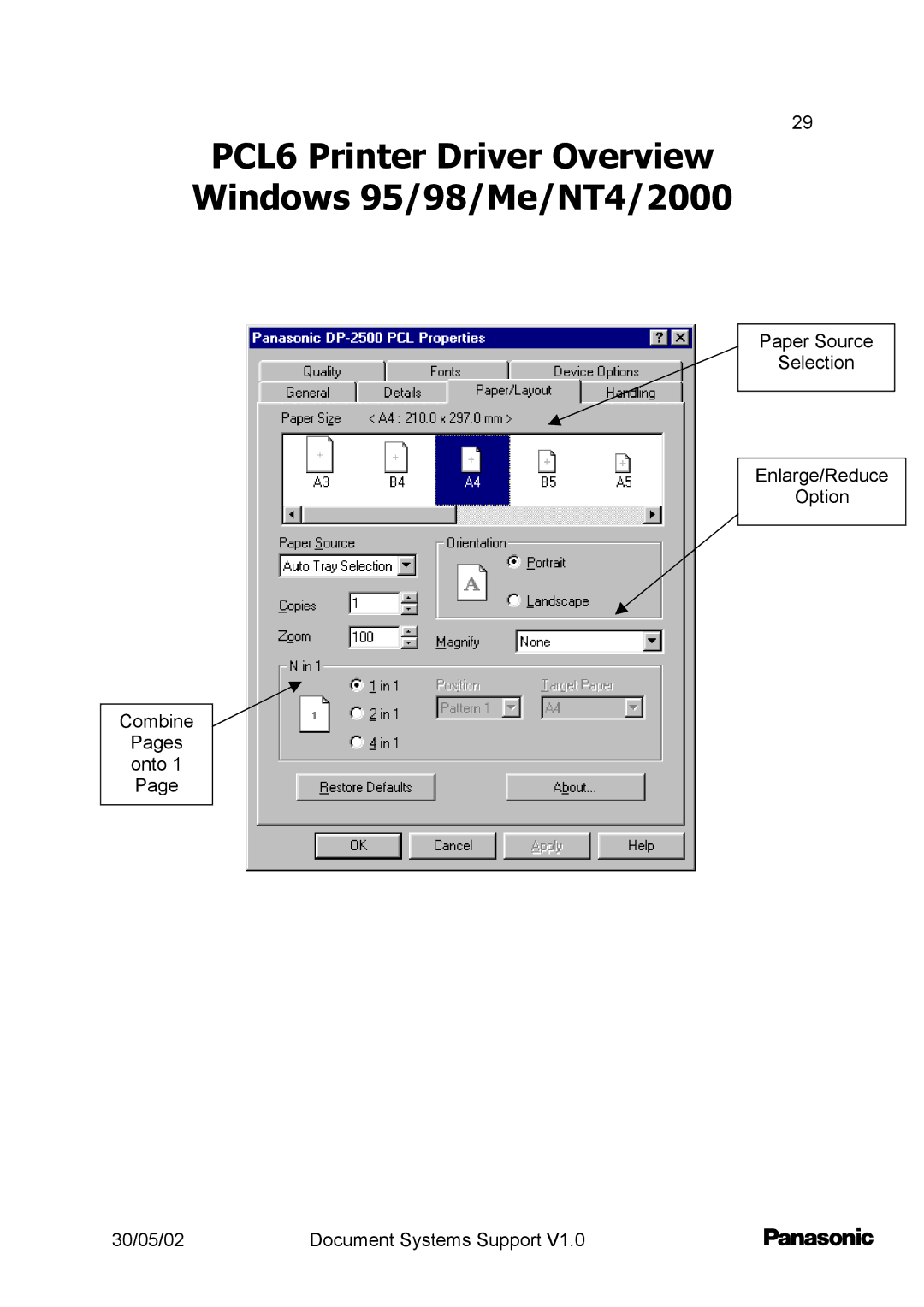 Barco DP2000/2500 setup guide PCL6 Printer Driver Overview Windows 95/98/Me/NT4/2000 