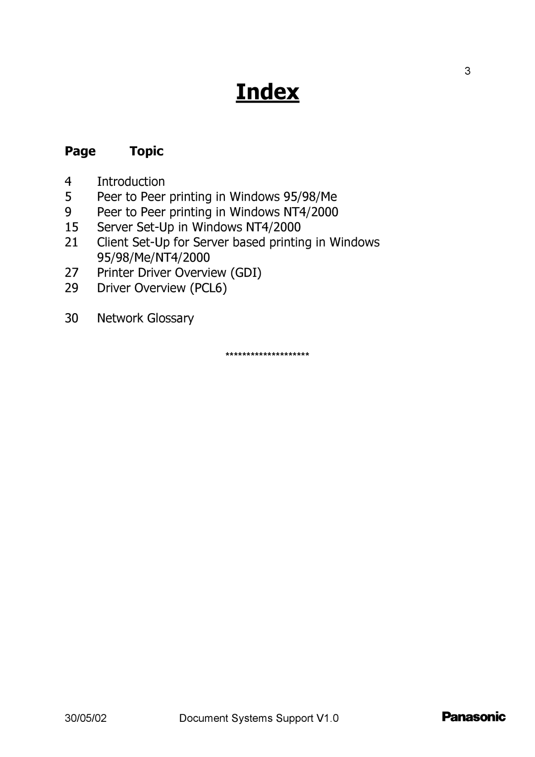 Barco DP2000/2500 setup guide Index 