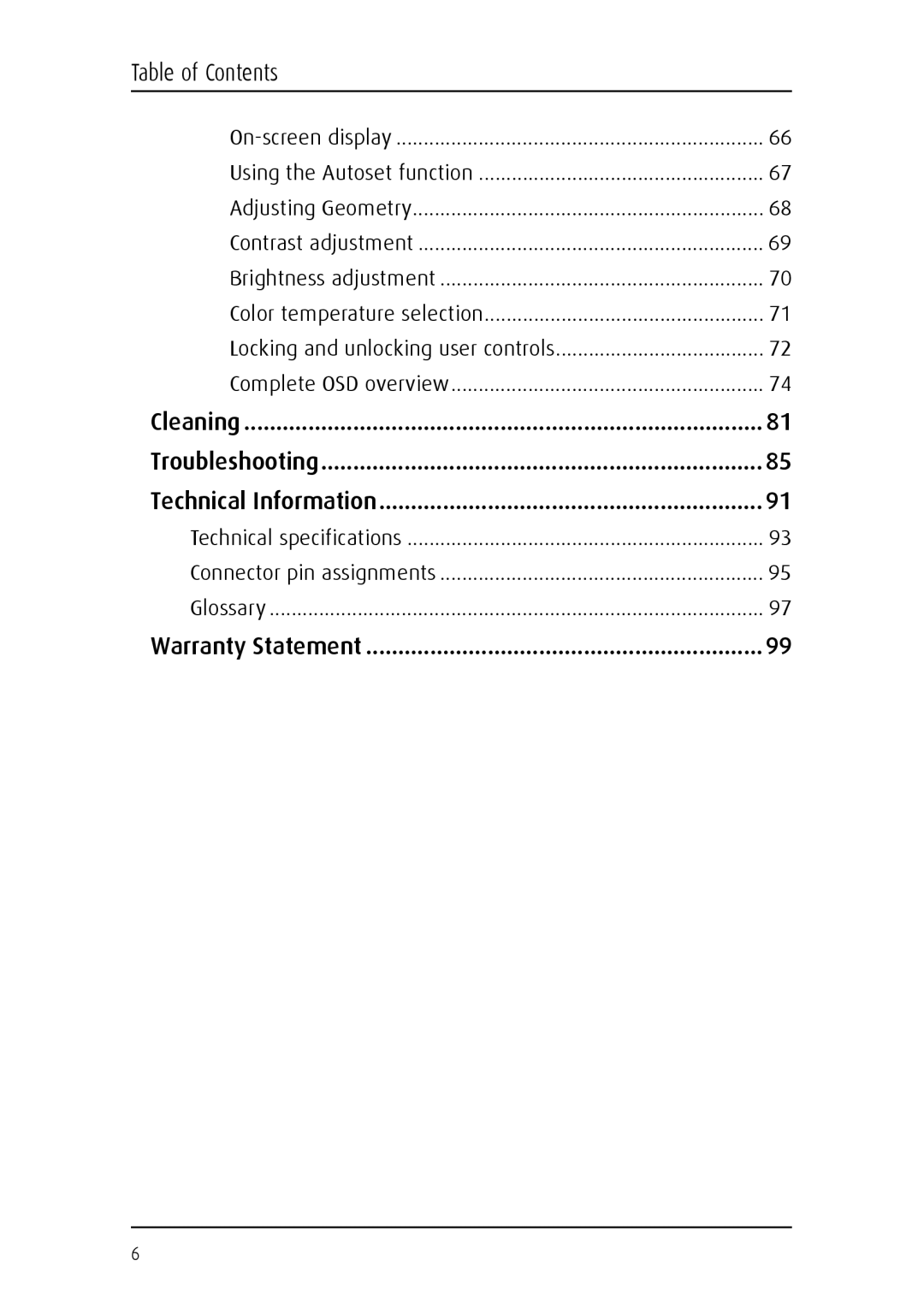 Barco E-2320 C (SE) system manual Troubleshooting Technical Information 