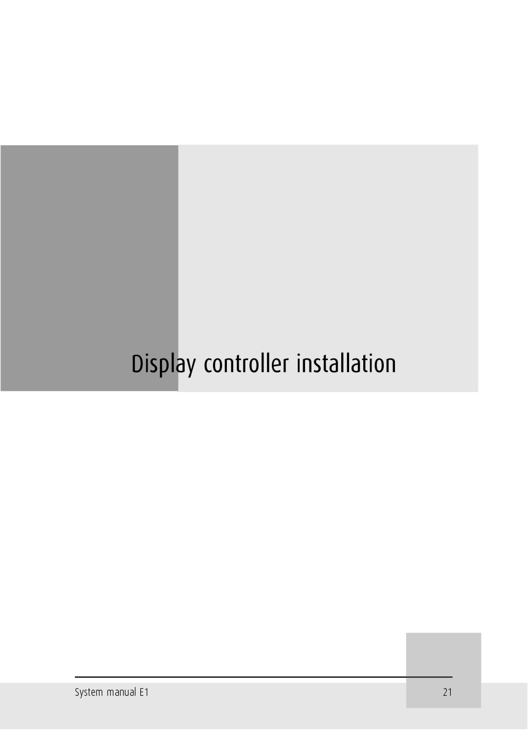 Barco Display controller installation, System manual E1 