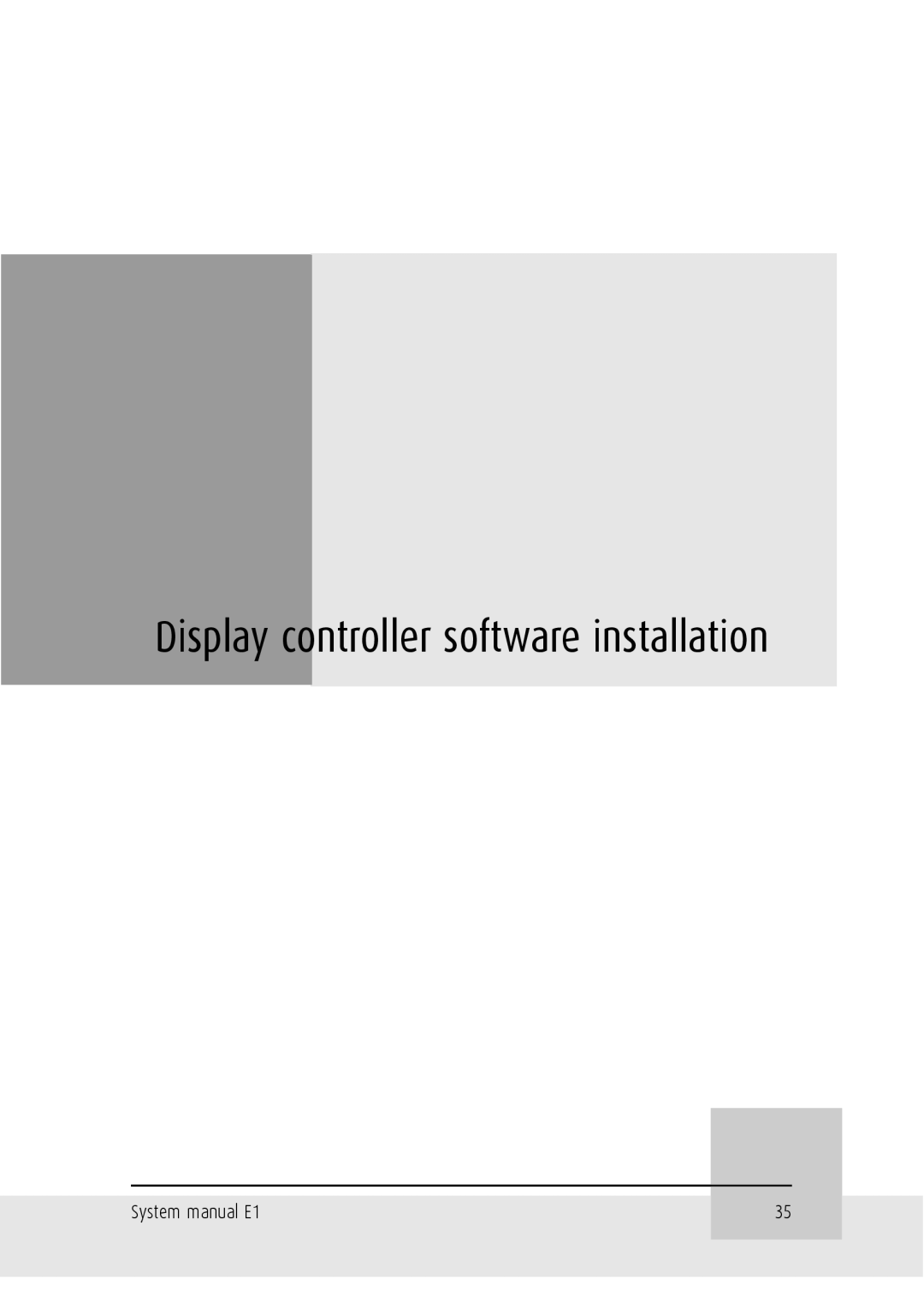 Barco Display controller software installation, System manual E1 