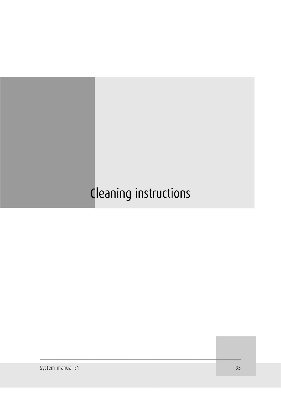 Barco Cleaning instructions, System manual E1 