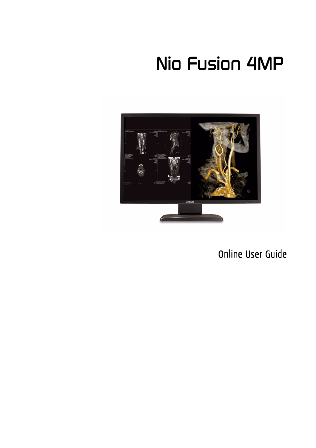 Barco manual Nio Fusion 4MP, Online User Guide 