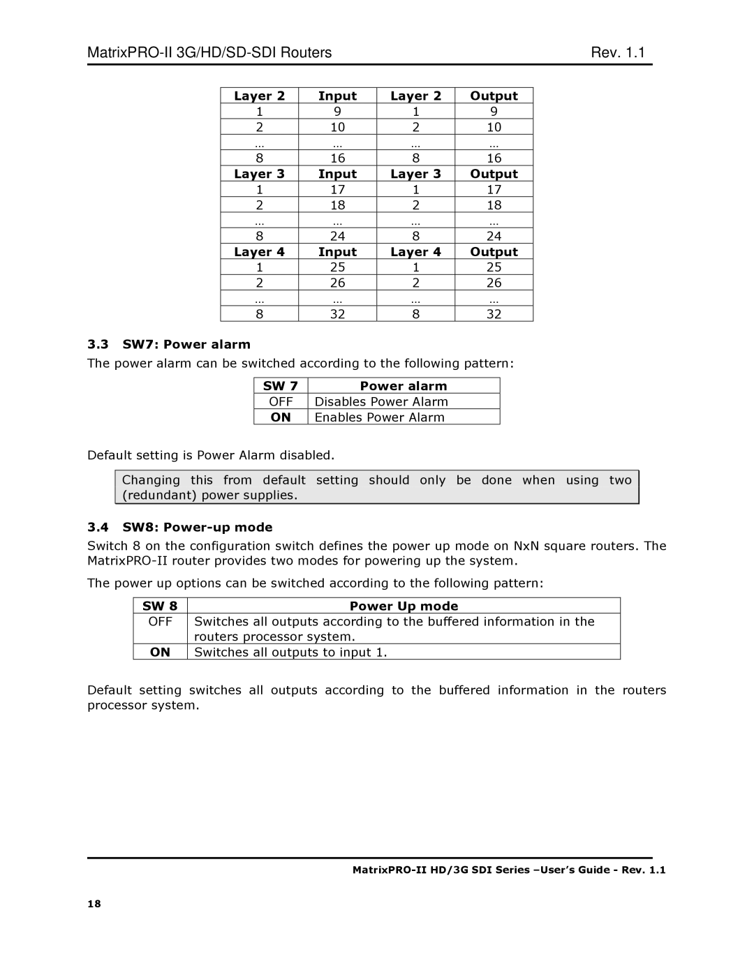 Barco HD/3G SDI, 3G/HD/SD-SD user manual Off 