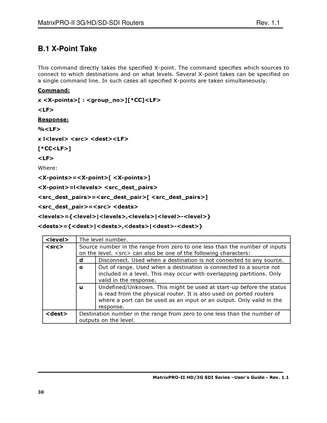 Barco HD/3G SDI, 3G/HD/SD-SD user manual Src, Dest 