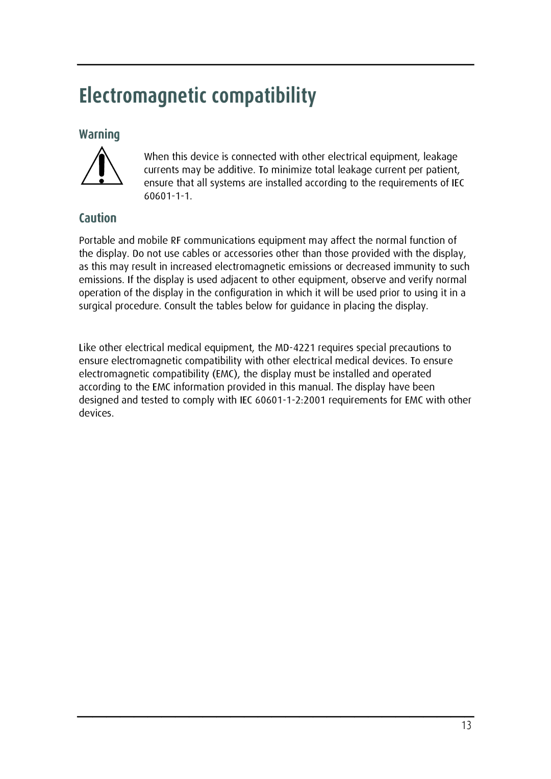 Barco MD-4221 user manual Electromagnetic compatibility 