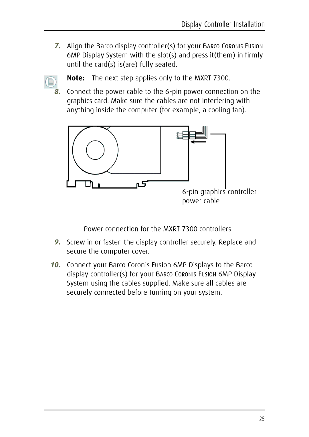 Barco MDCC 6130 manual Display Controller Installation 