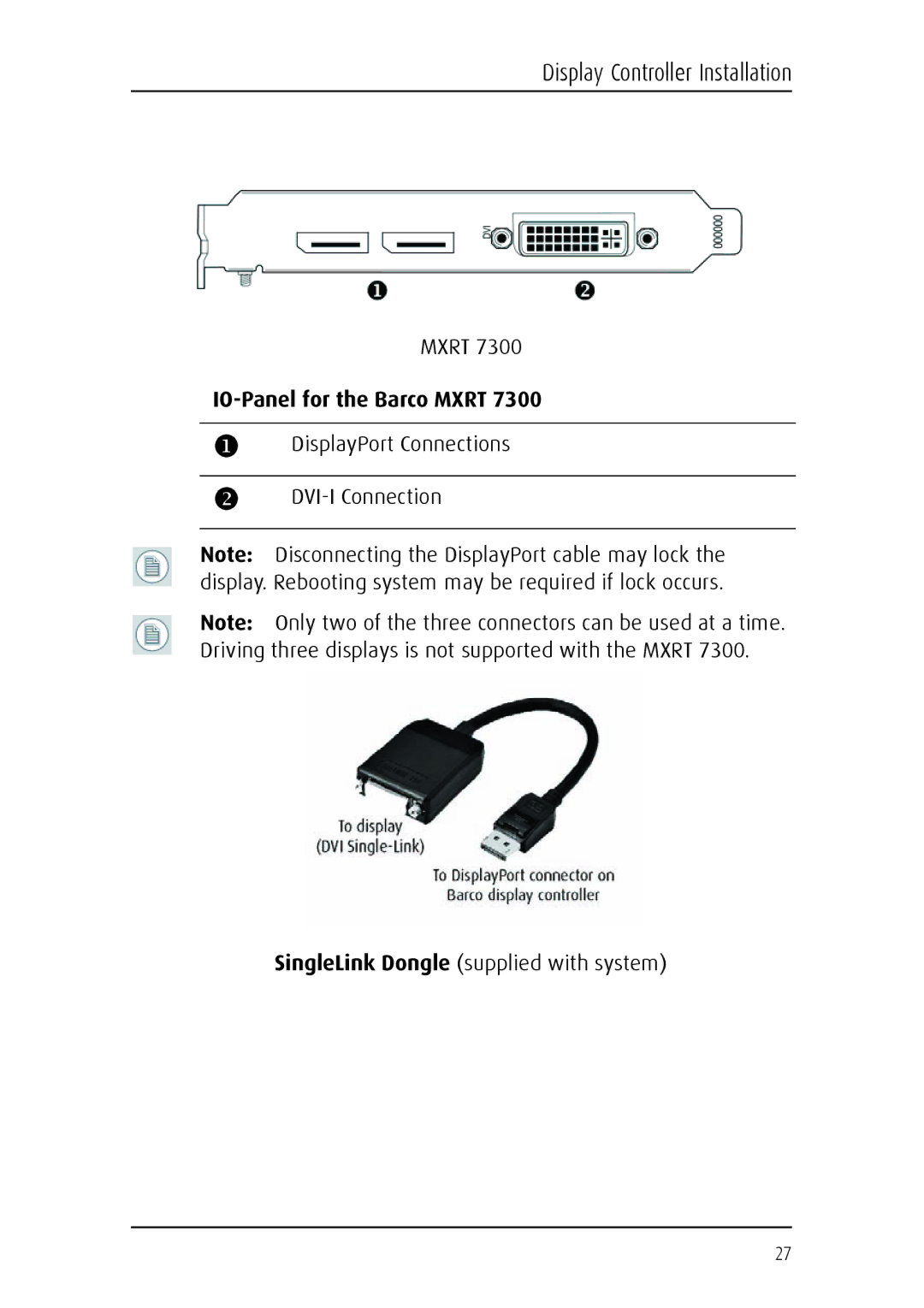 Barco MDCC 6130 manual Display Controller Installation 