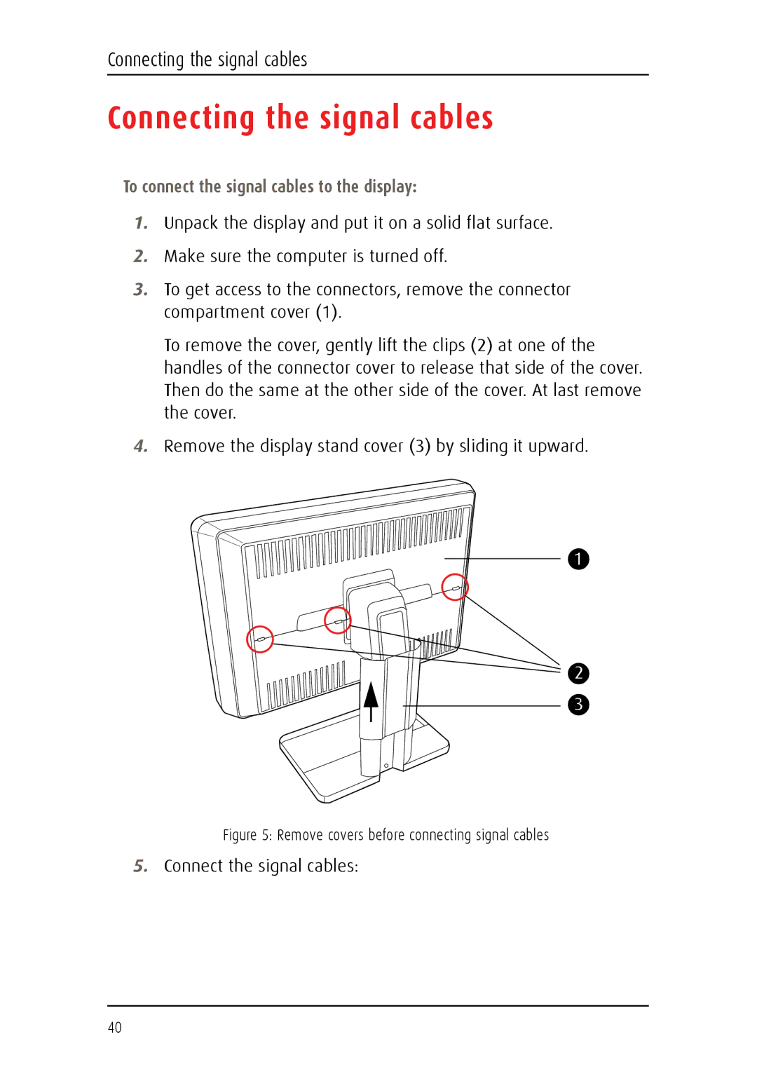 Barco MDCC 6130 manual Connecting the signal cables, To connect the signal cables to the display 