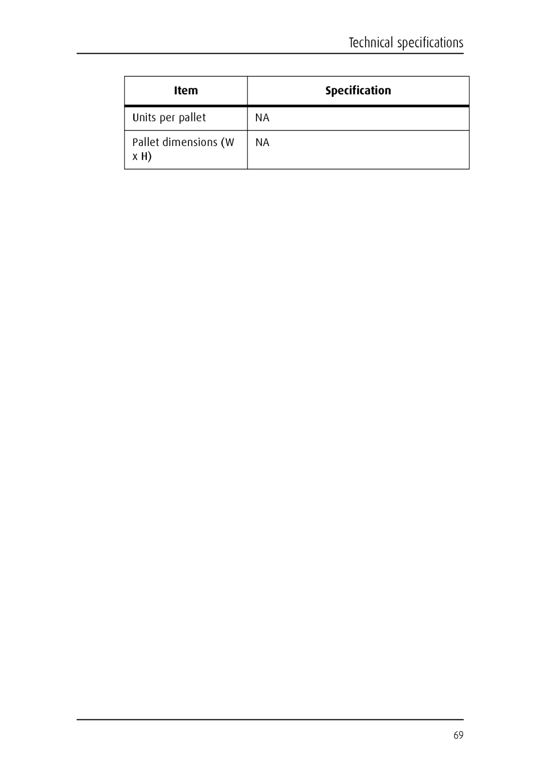 Barco MDCC 6130 manual Units per pallet Pallet dimensions W 