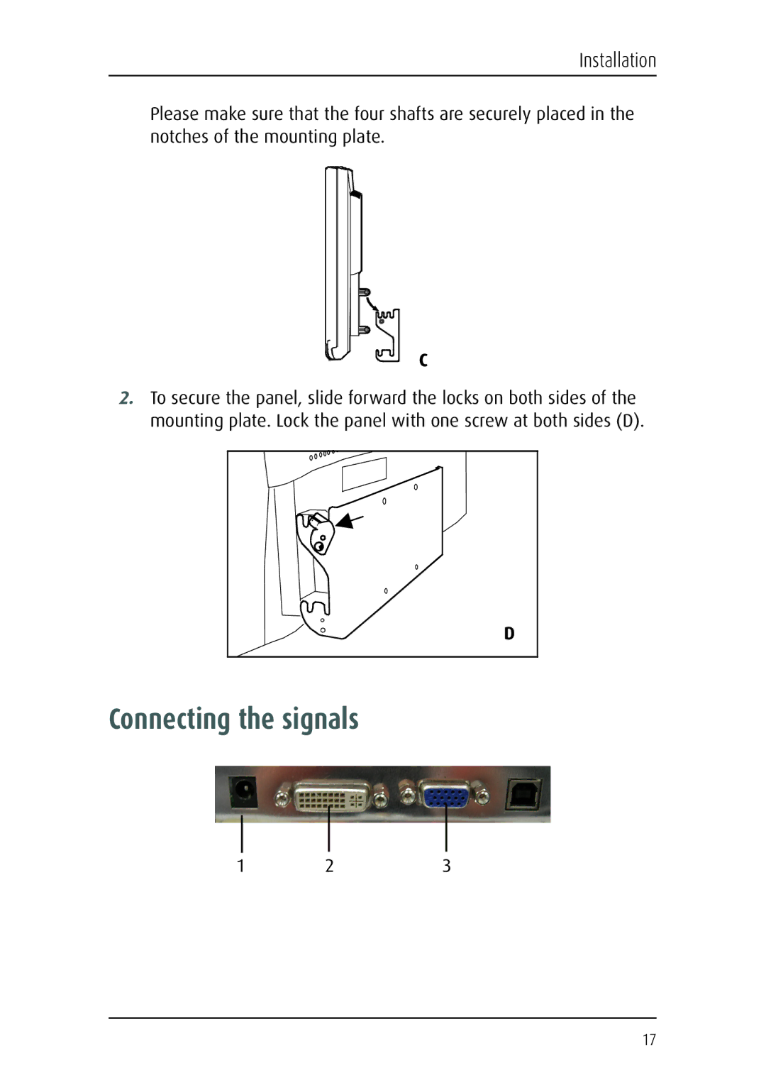 Barco MFCD 1219 (TS) user manual Connecting the signals 