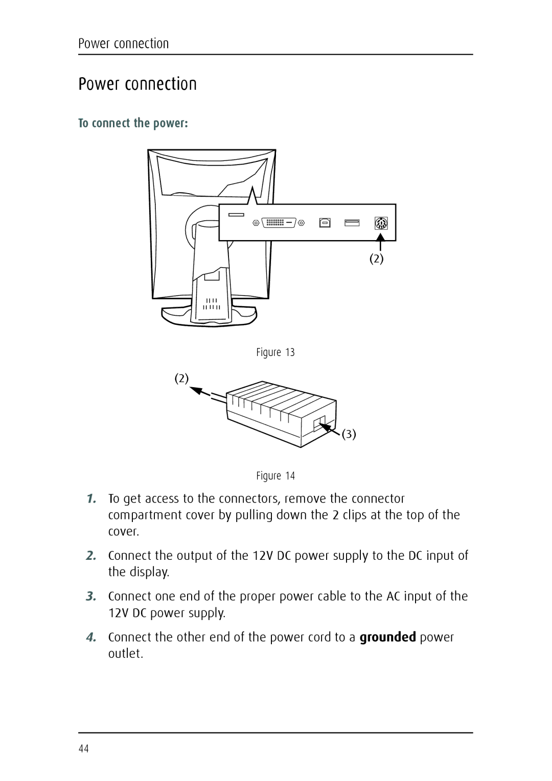 Barco MFGD 2621, MFGD 3621 user manual Power connection, To connect the power 