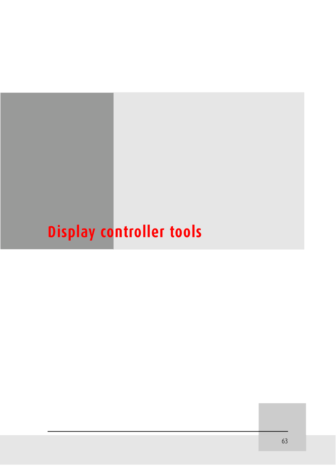 Barco MFGD 3621, MFGD 2621 user manual Display controller tools 