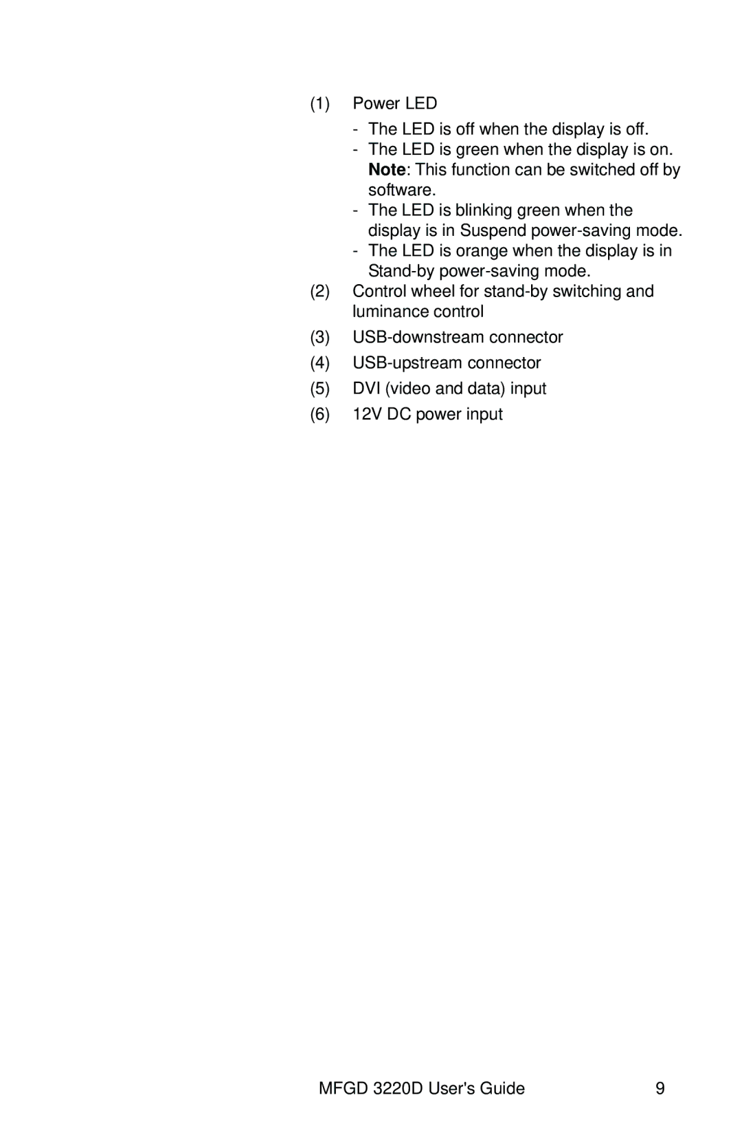 Barco MFGD 3220 D user manual 