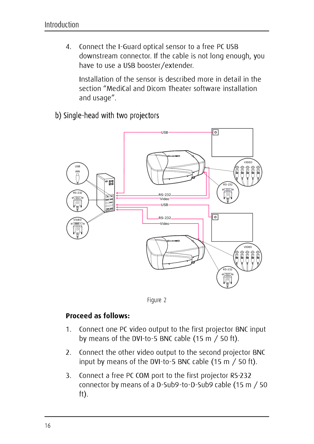 Barco MGP 15 user manual Single-head with two projectors 