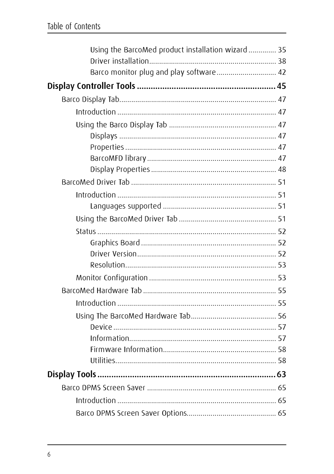 Barco MGP 15 user manual Displays Properties BarcoMFD library Display Properties 