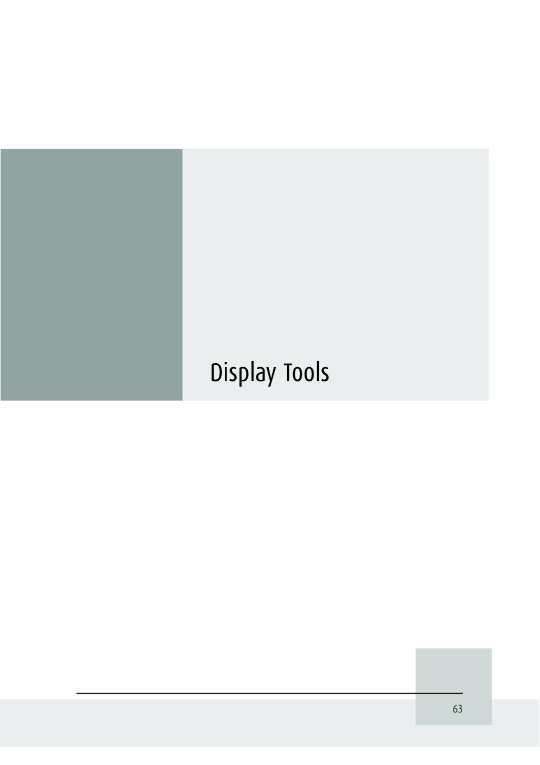 Barco MGP 15 user manual Display Tools 