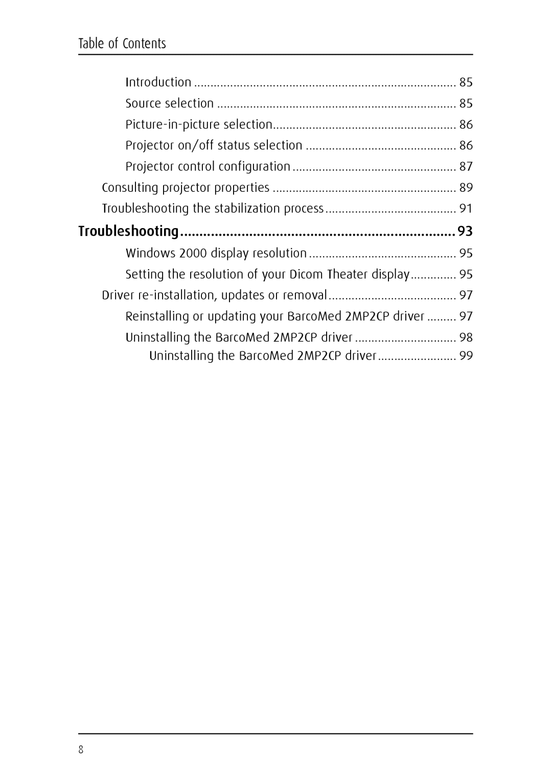 Barco MGP 15 user manual Introduction Source selection 