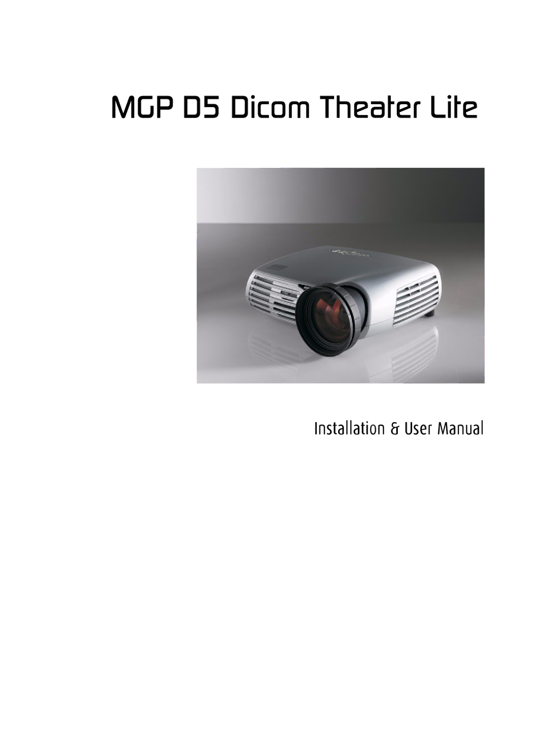 Barco user manual MGP D5 Dicom Theater Lite 