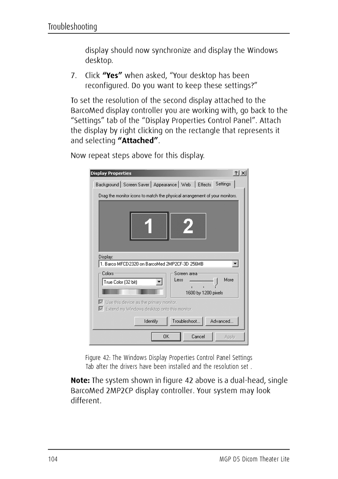 Barco MGP D5 user manual Troubleshooting 