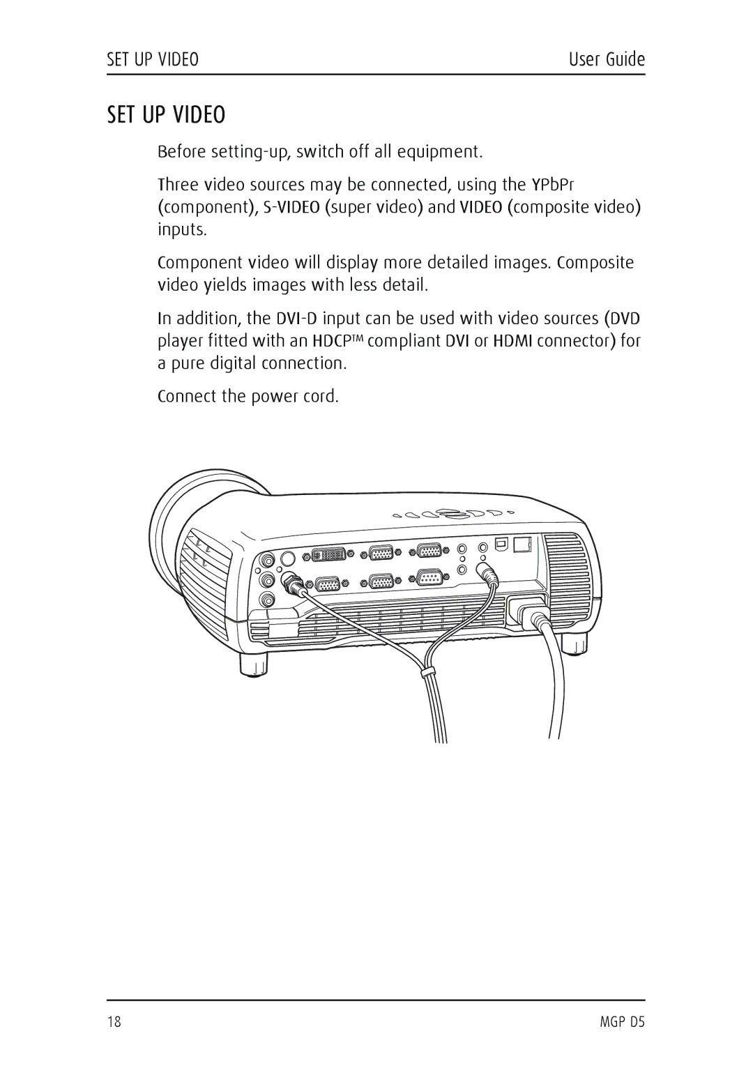 Barco MGP D5 manual SET UP Video 