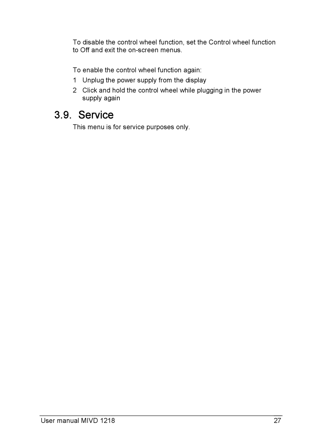 Barco MIVD 1218 user manual Service 