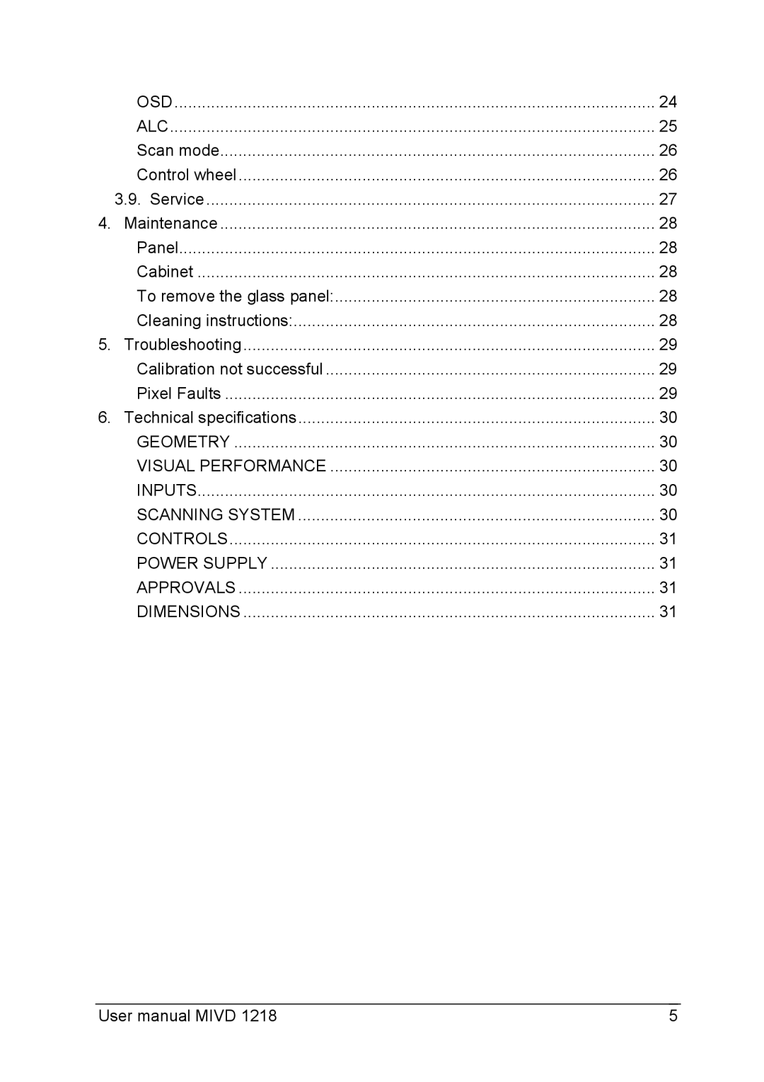 Barco MIVD 1218 user manual Osd Alc 