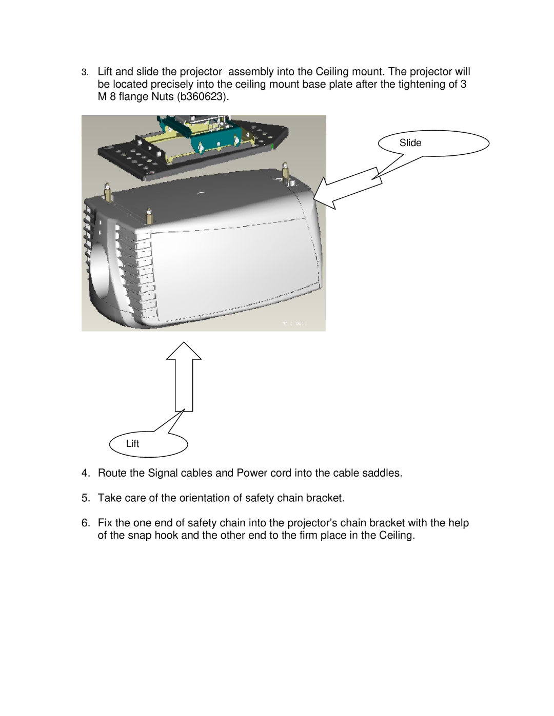 Barco R 9849999 installation manual Slide Lift 