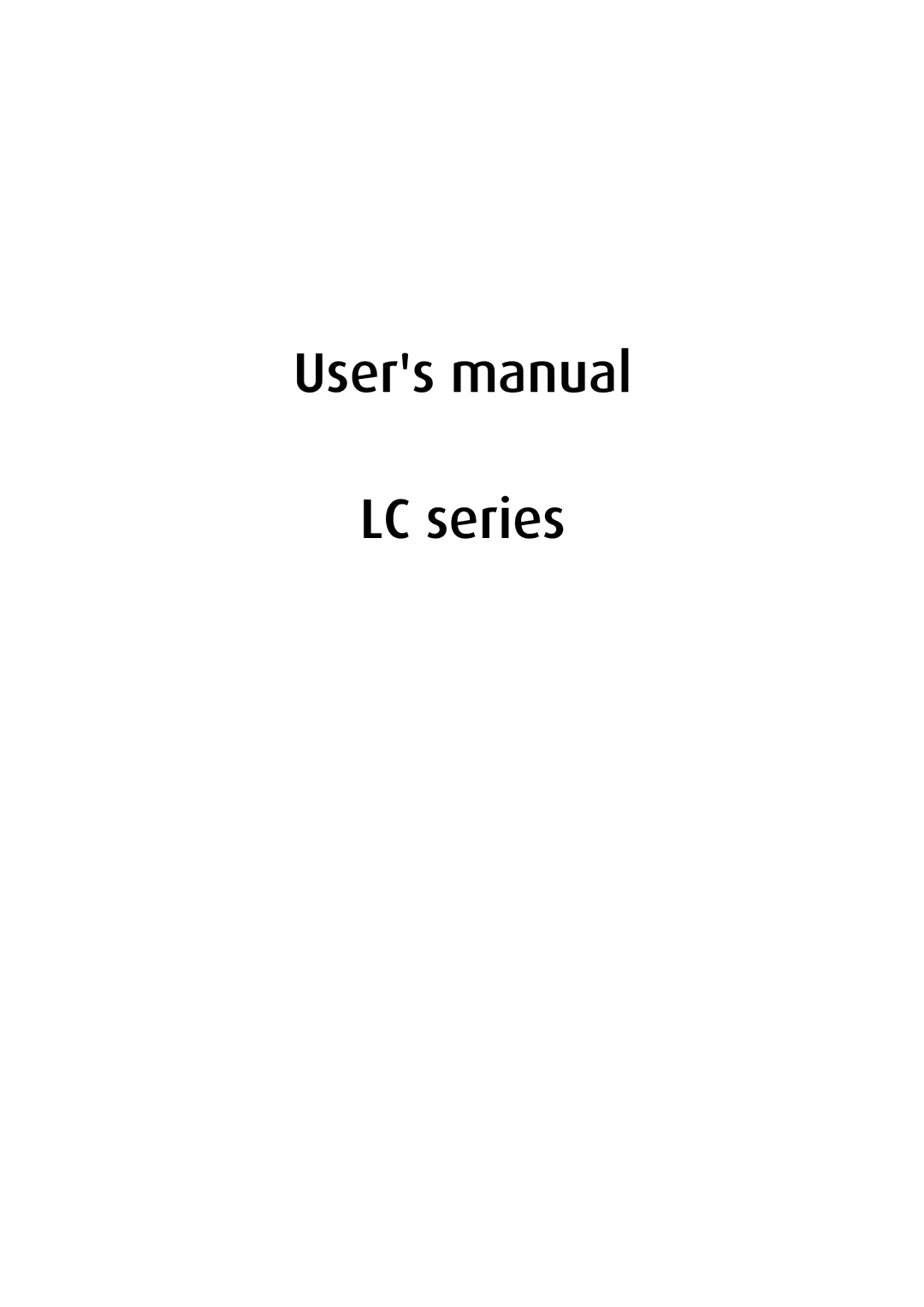 Barco R5976934 user manual LC series 