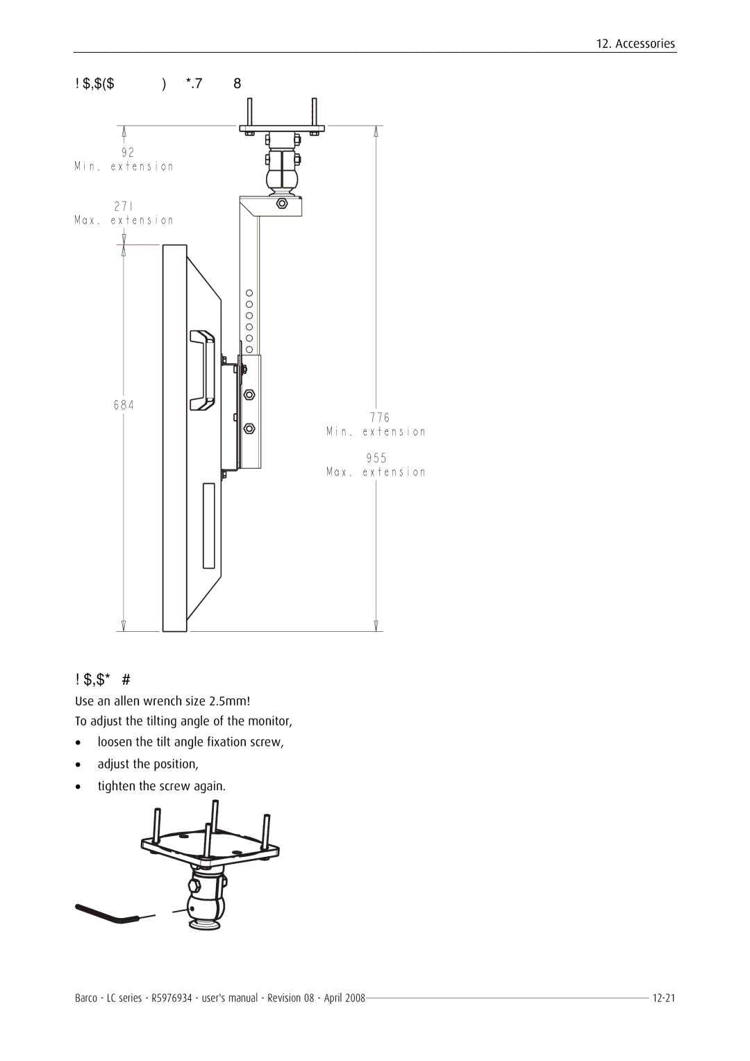 Barco R5976934 user manual Tilting 